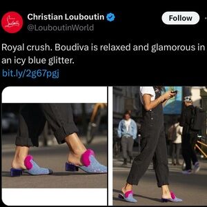 Christian Louboutin Glitter Mule with Fur (BRAND NEW WITH BOX AND ALL)